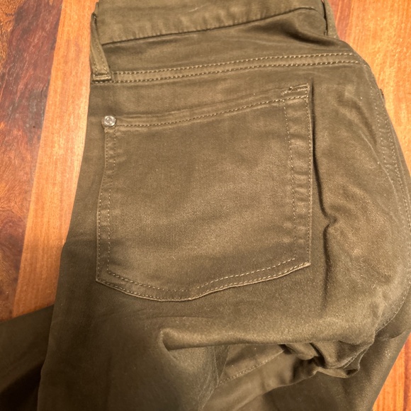 7 for All Mankind Skinny Stretch Twill Pants Dark Green Olive - Picture 4 of 4